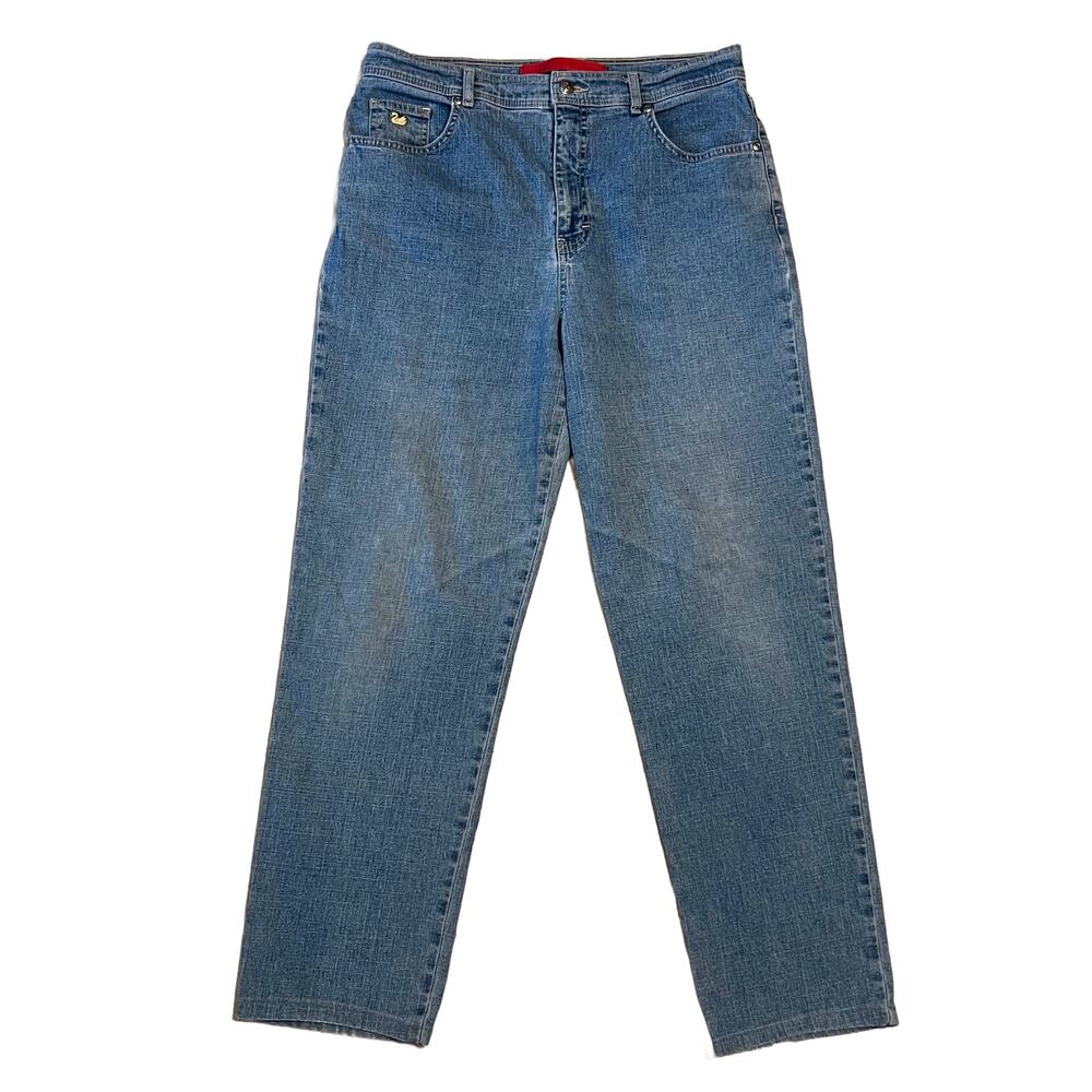 Gloria Vanderbilt Straight Leg Medium Wash Jeans, Size 12